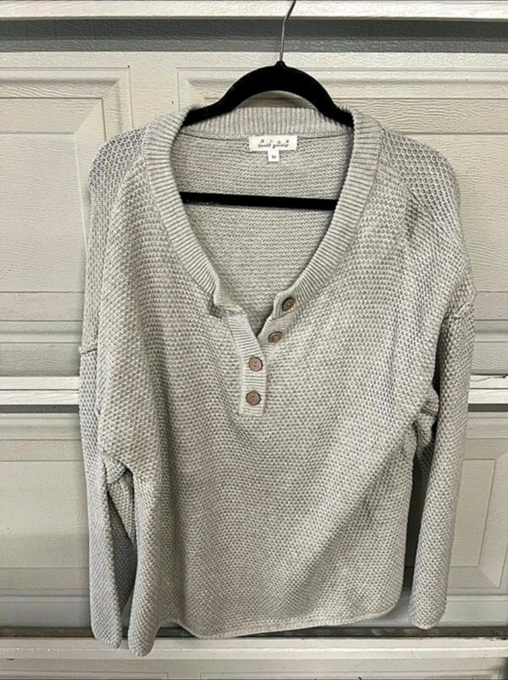Sweet Wanderer Gray V-Neck Sweater